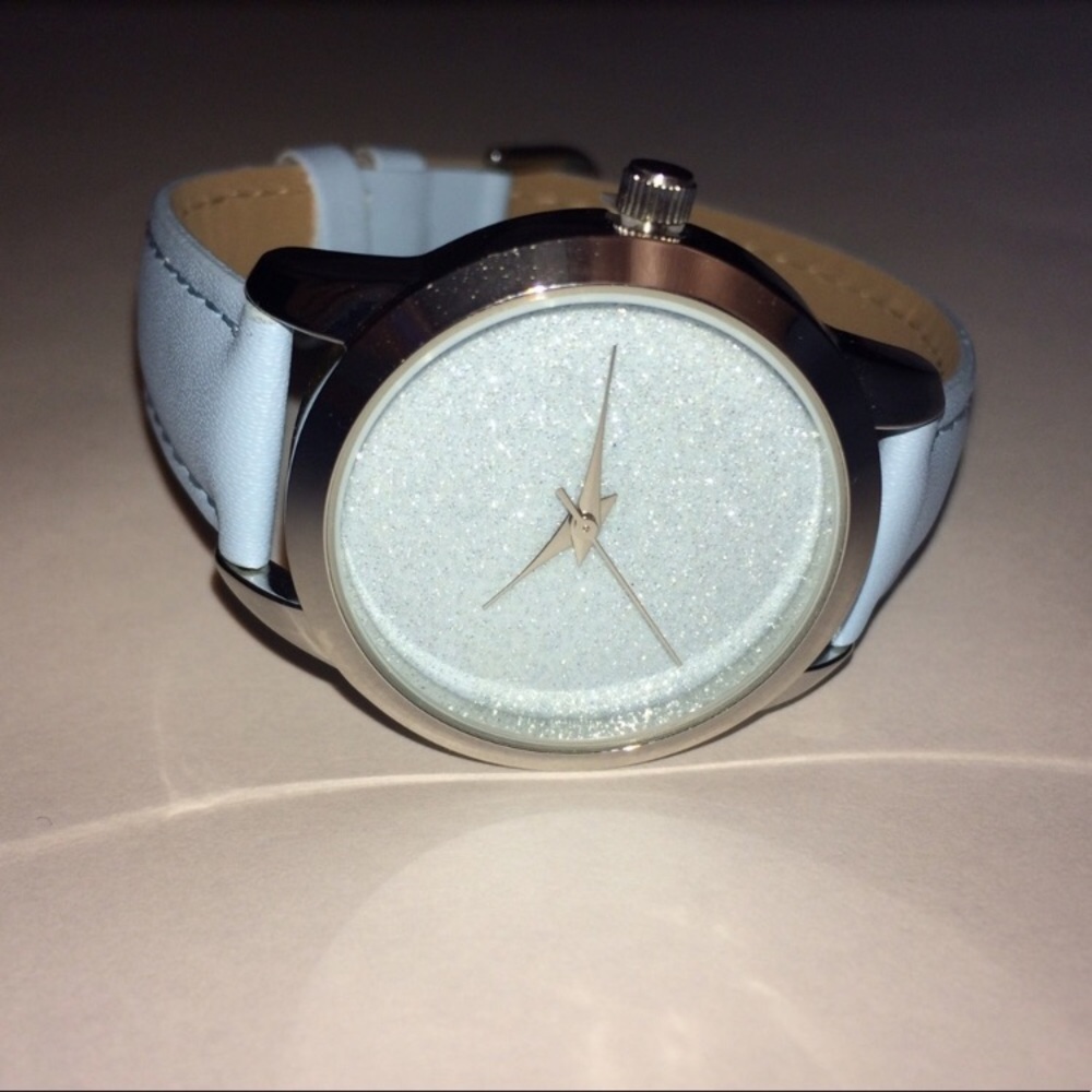 NWT Light Blue Sparkled Jeweled Watch - Picture 4 of 4
